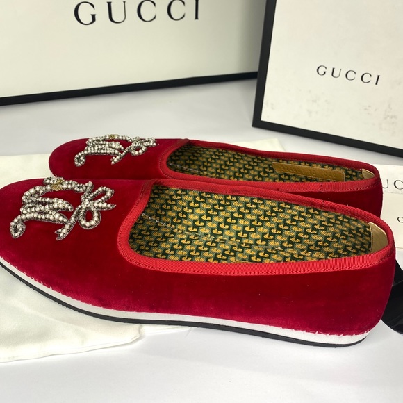 Gucci Men's Velluto Marmara Rosso Loafers SIZE 10 Alessandro Michele Edition - Picture 7 of 11